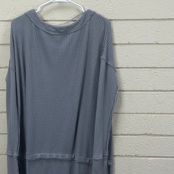 Free People We the Free Gray North Shore Thermal Top size S - Picture 6 of 8